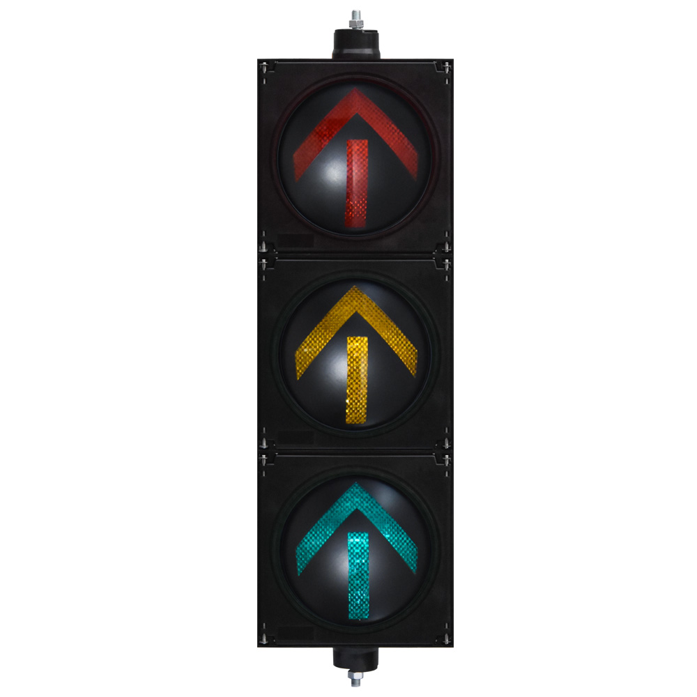 Rot/Gelb/Grüne Pfeilampel mit hohem Lichtstrom