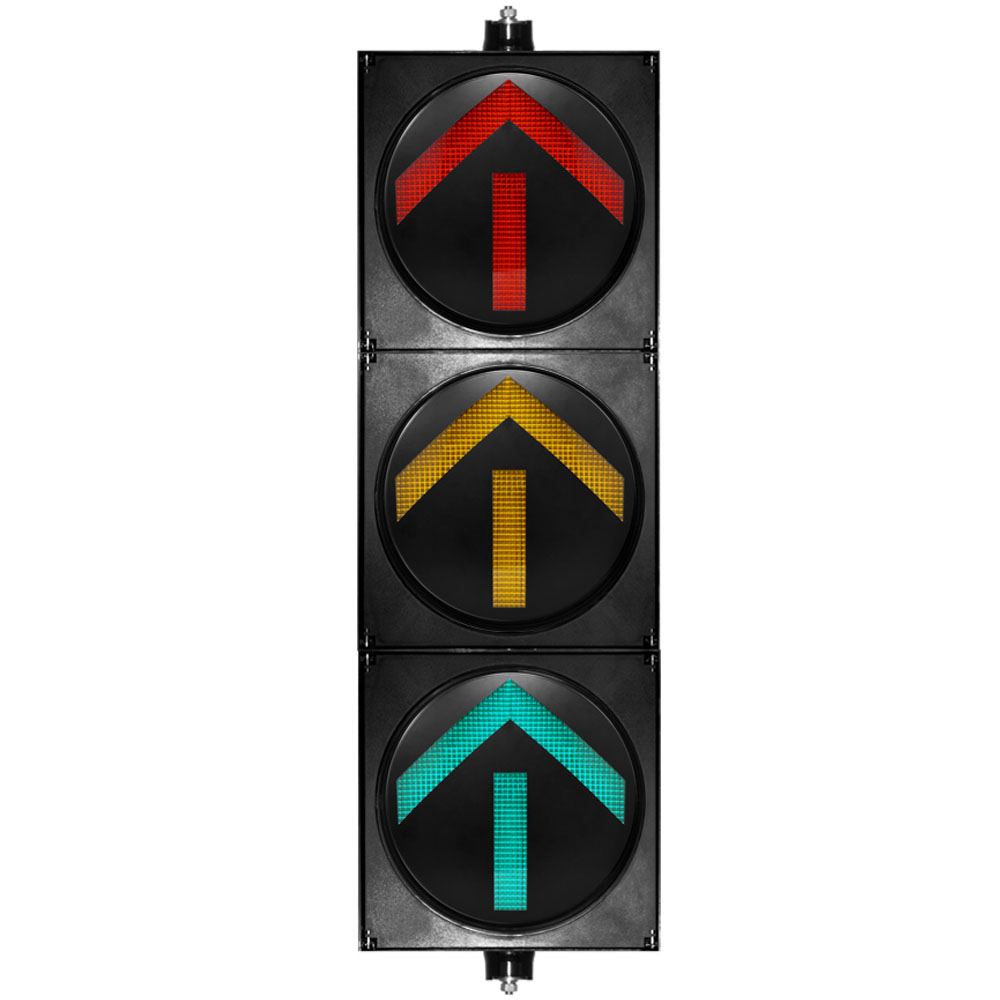 Rot/Gelb/Grüne Pfeilampel mit hohem Lichtstrom