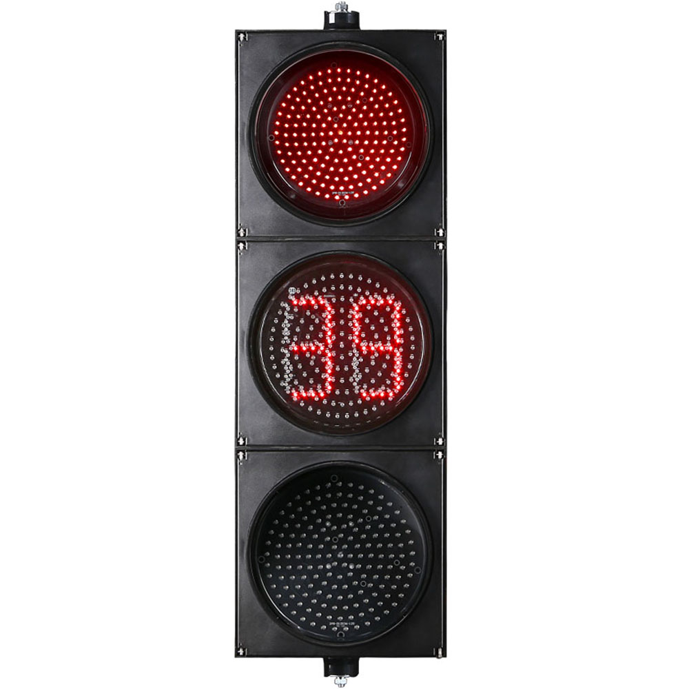 Niedrigleistungs-Ampel mit roter/gelber/grüner Vollkugel und Countdown-Timer