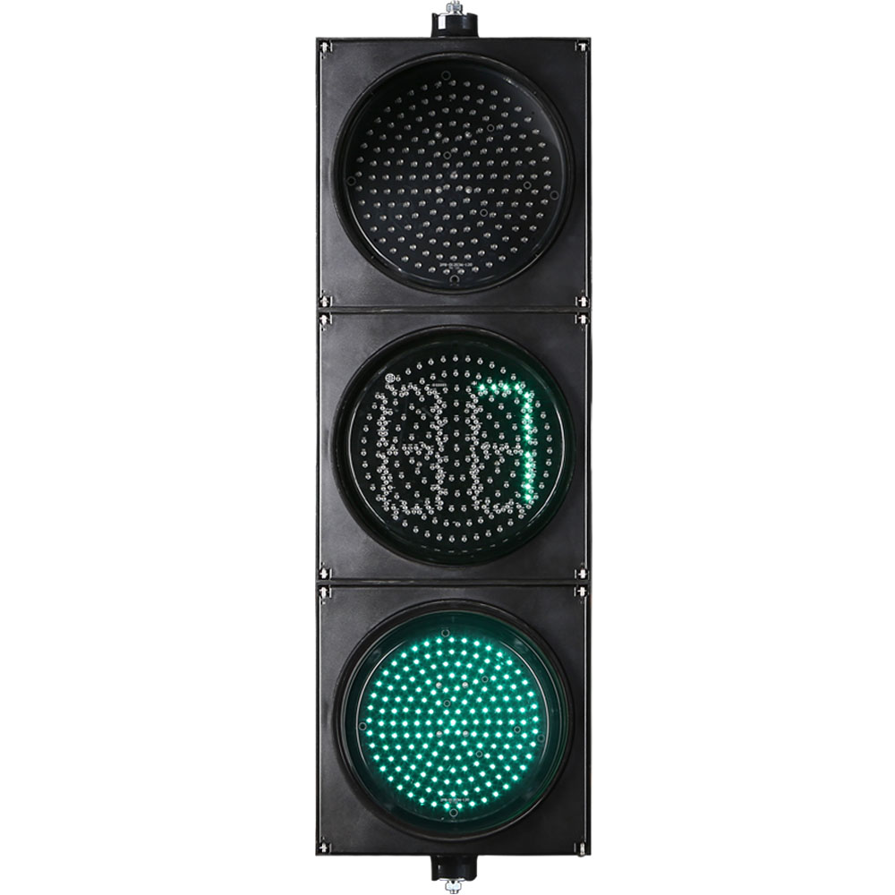 Niedrigleistungs-Ampel mit roter/gelber/grüner Vollkugel und Countdown-Timer