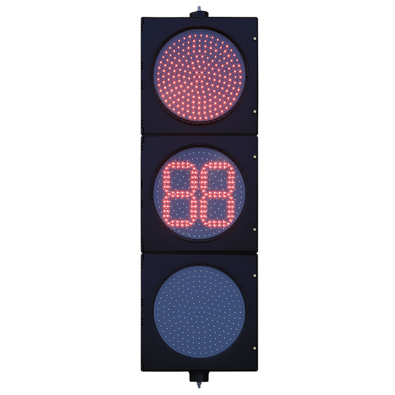 Niedrigleistungs-Ampel mit roter/gelber/grüner Vollkugel und Countdown-Timer