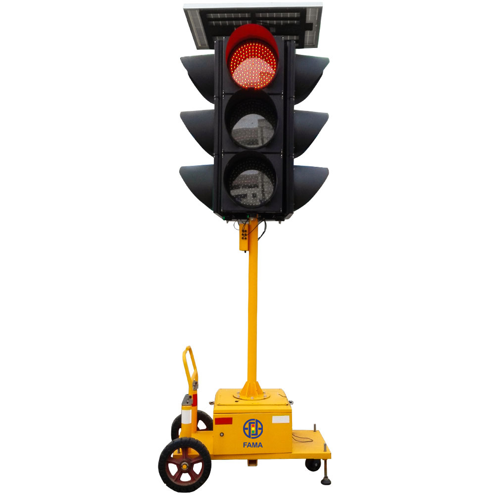 Solarbetriebene mobile integrierte Ampel