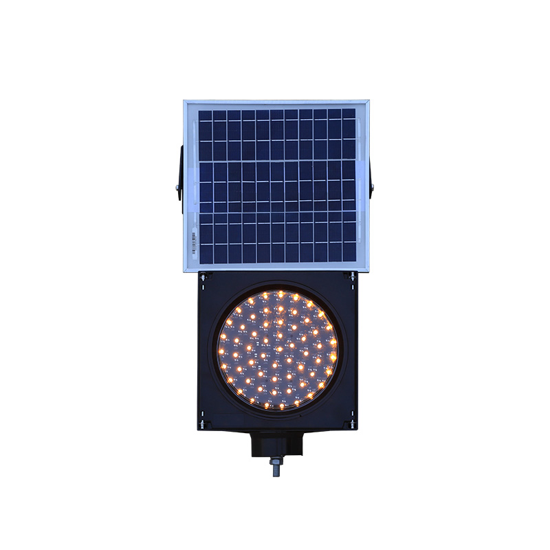 Solarbetriebenes gelbes Blinklicht