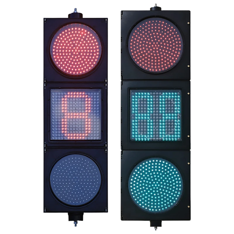 Niedrigleistungs-Ampel mit roter/gelber/grüner Vollkugel und Punktmatrix-Countdown