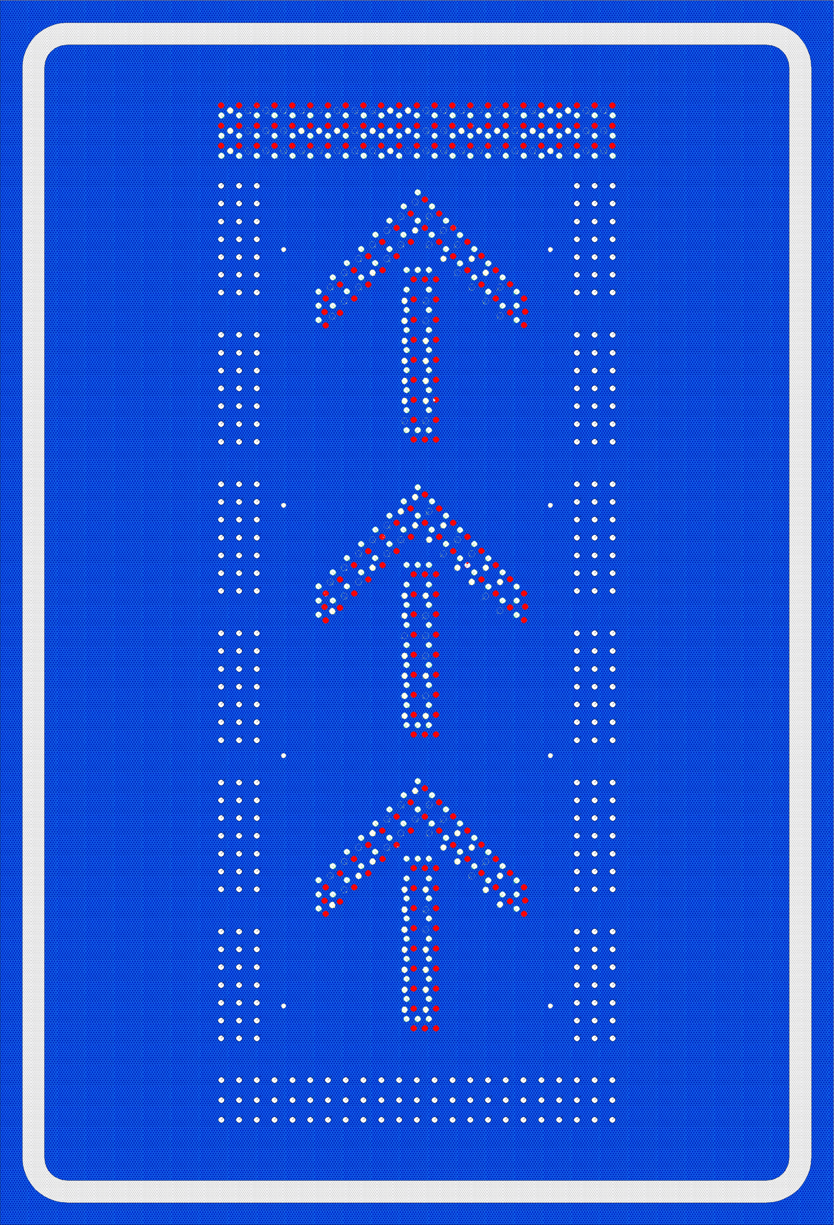 Links abbiegen (Schild) oder Geradeaus weiterfahren (Schild)